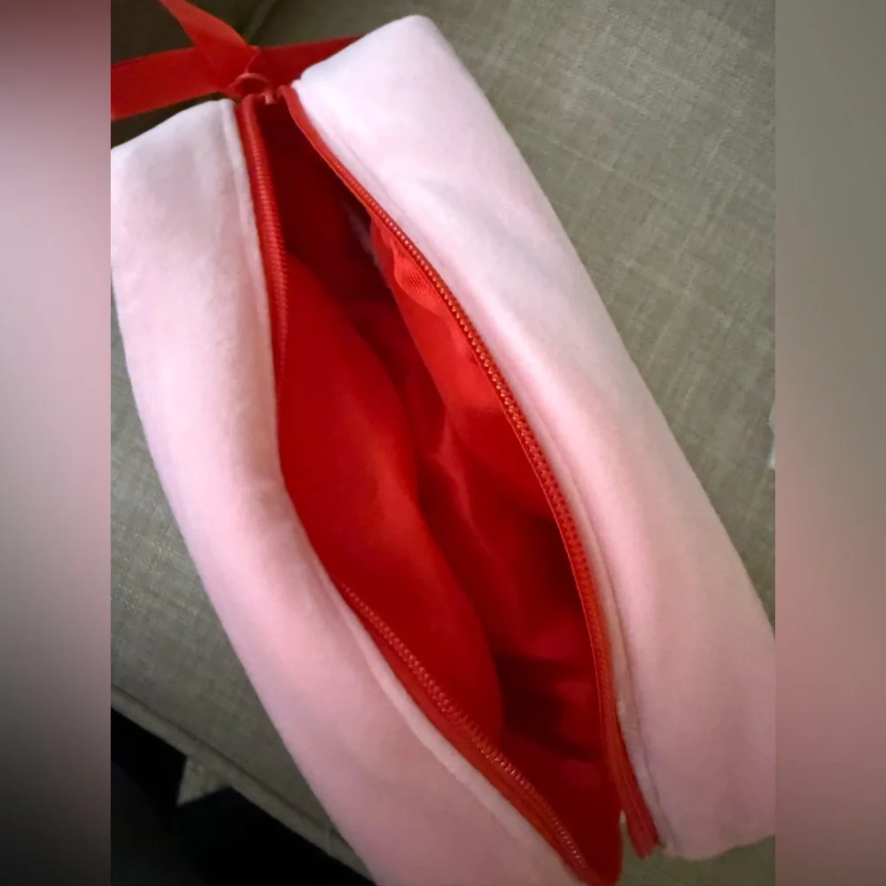 Ulta Beauty Pink Velvet Makeup Pouch with Red Zipper - Picture 3 of 3